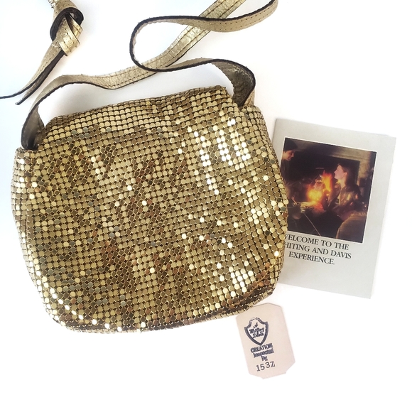 Whiting & Davis Handbags - Whiting and Davis Gold Mesh Night Bag, Like New, Vintage